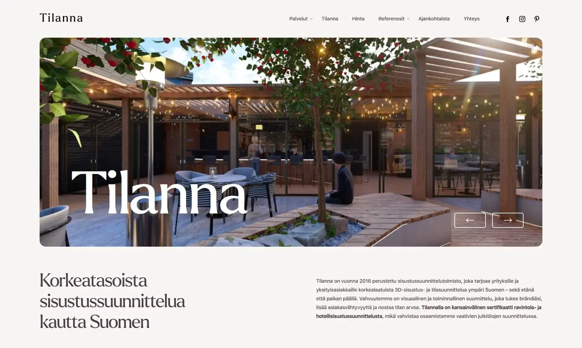 Joona Hämäläinen - WordPress-verkkosivut yritykselle Tilanna